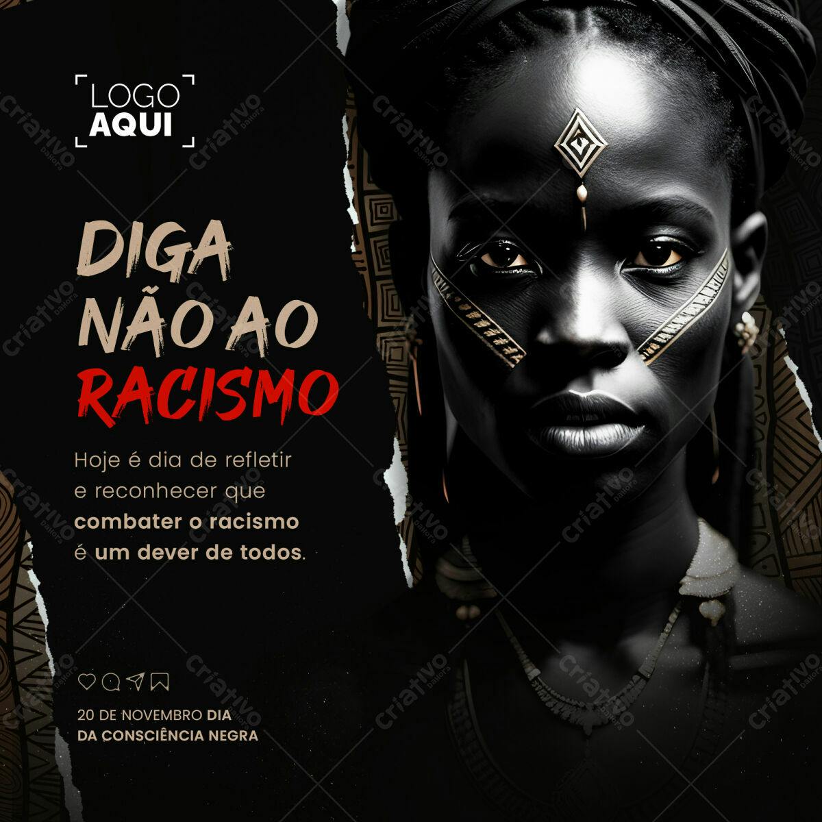 Flyer Dia da Consciência Negra PSD Editável