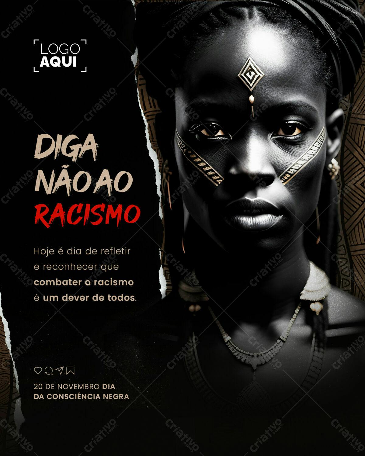 Post para Dia da Consciência Negra PSD Editável