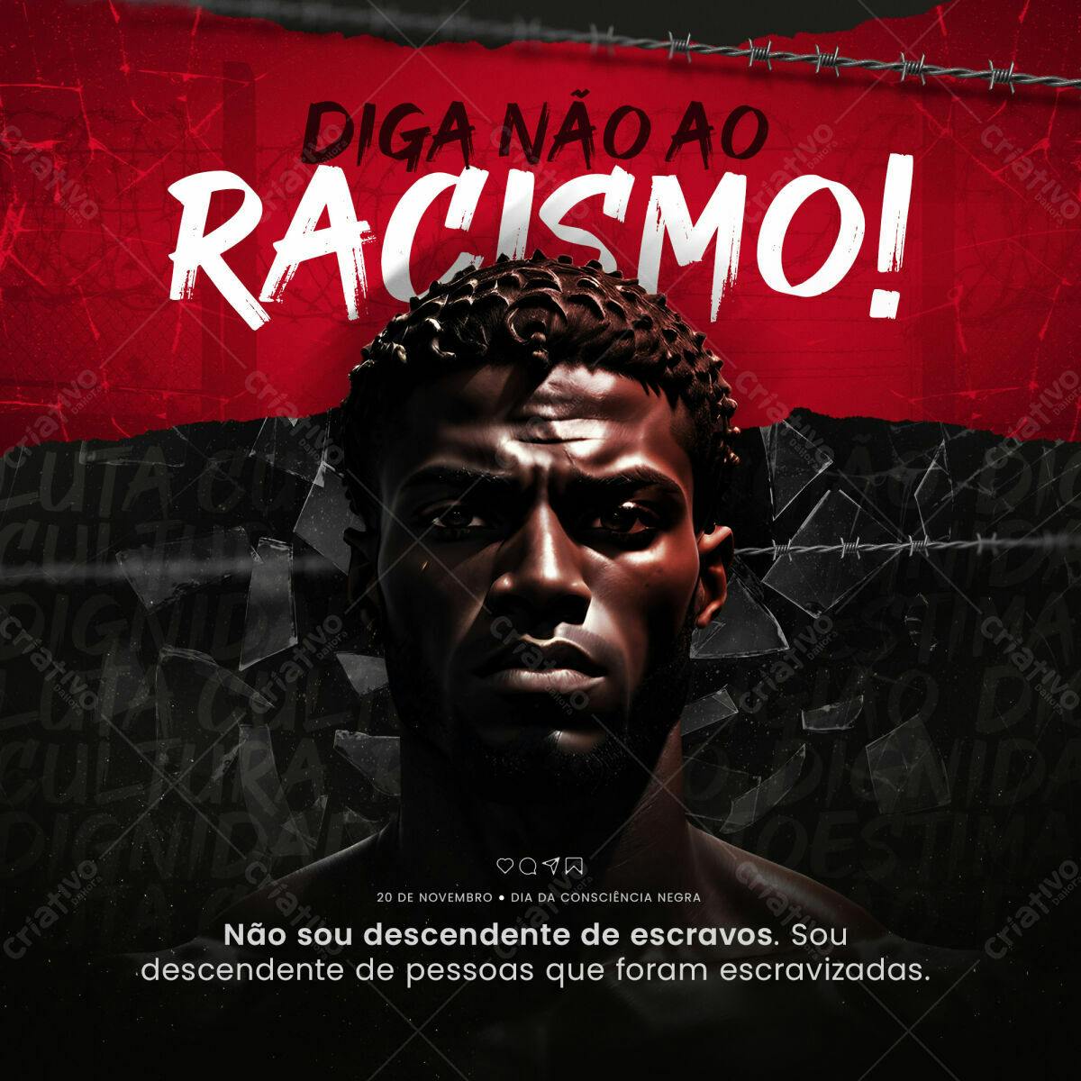 Post para Dia da Consciência Negra PSD Editável