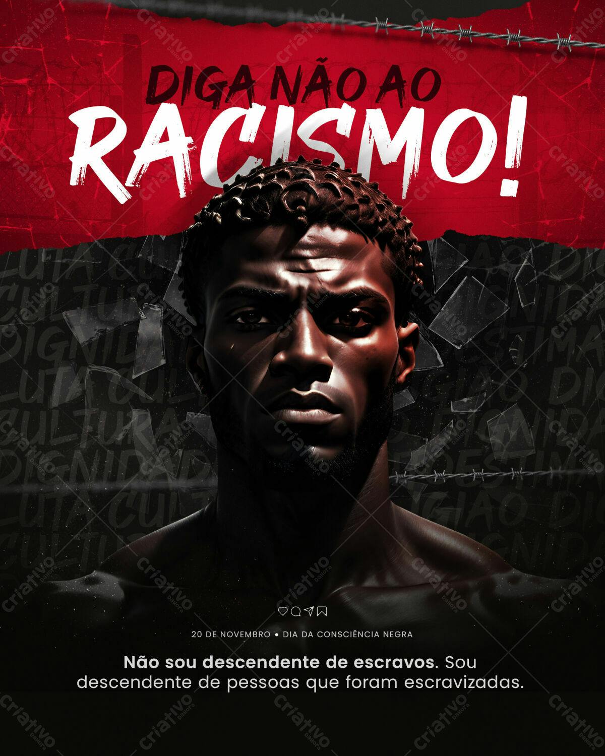 Flyer Dia da Consciência Negra PSD Editável