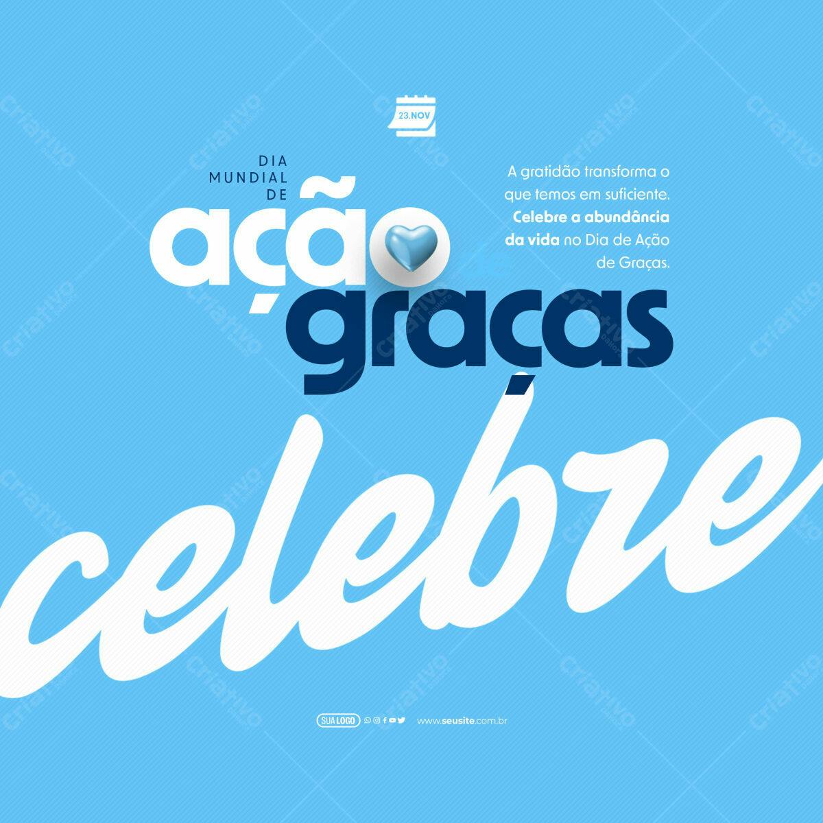 Post para Ação de Graças PSD Editável
