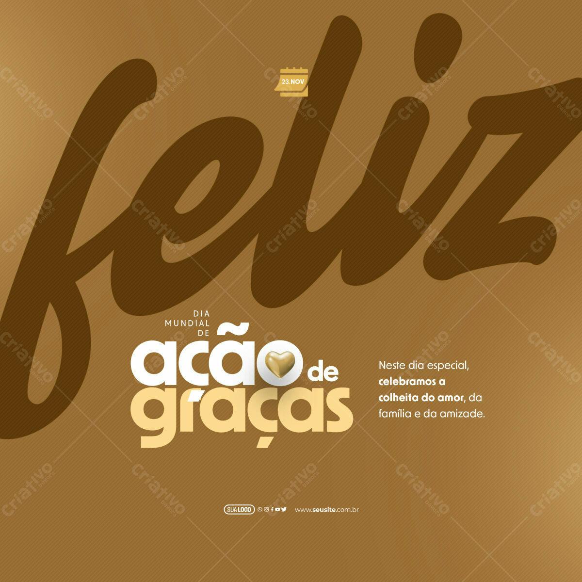 Flyer Dia de Ação de Graças PSD Editável