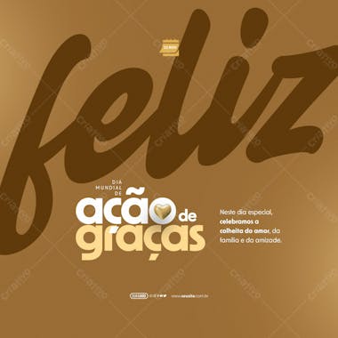 Feed dia mundial de ação de graças celebramos a colheita do amor