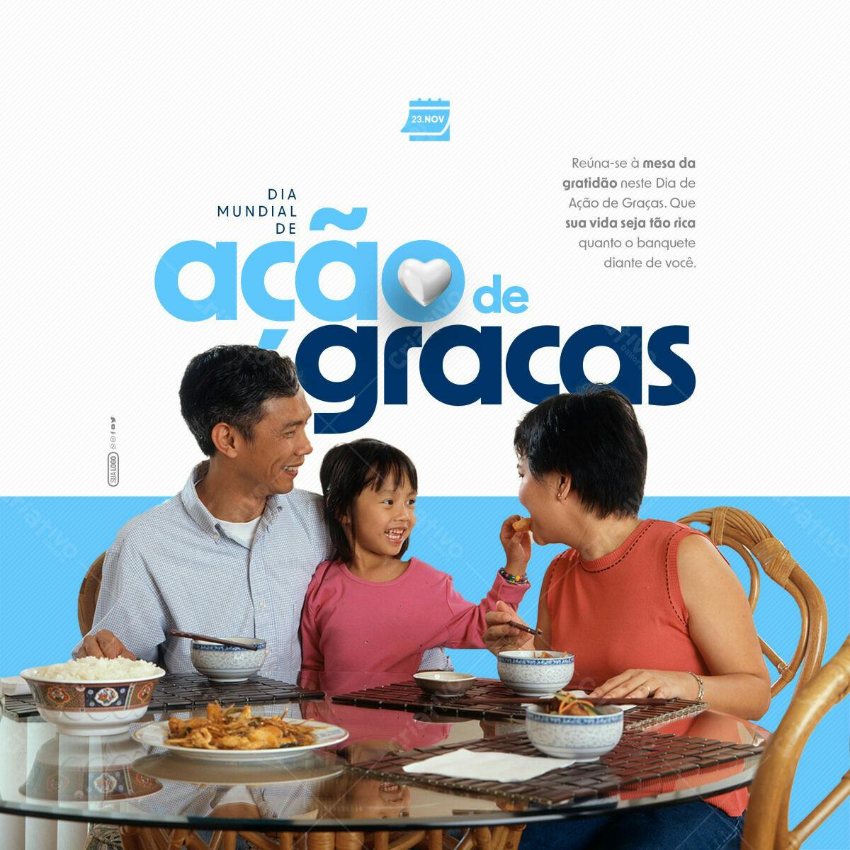Flyer para o Dia de Ação de Graças PSD Editável