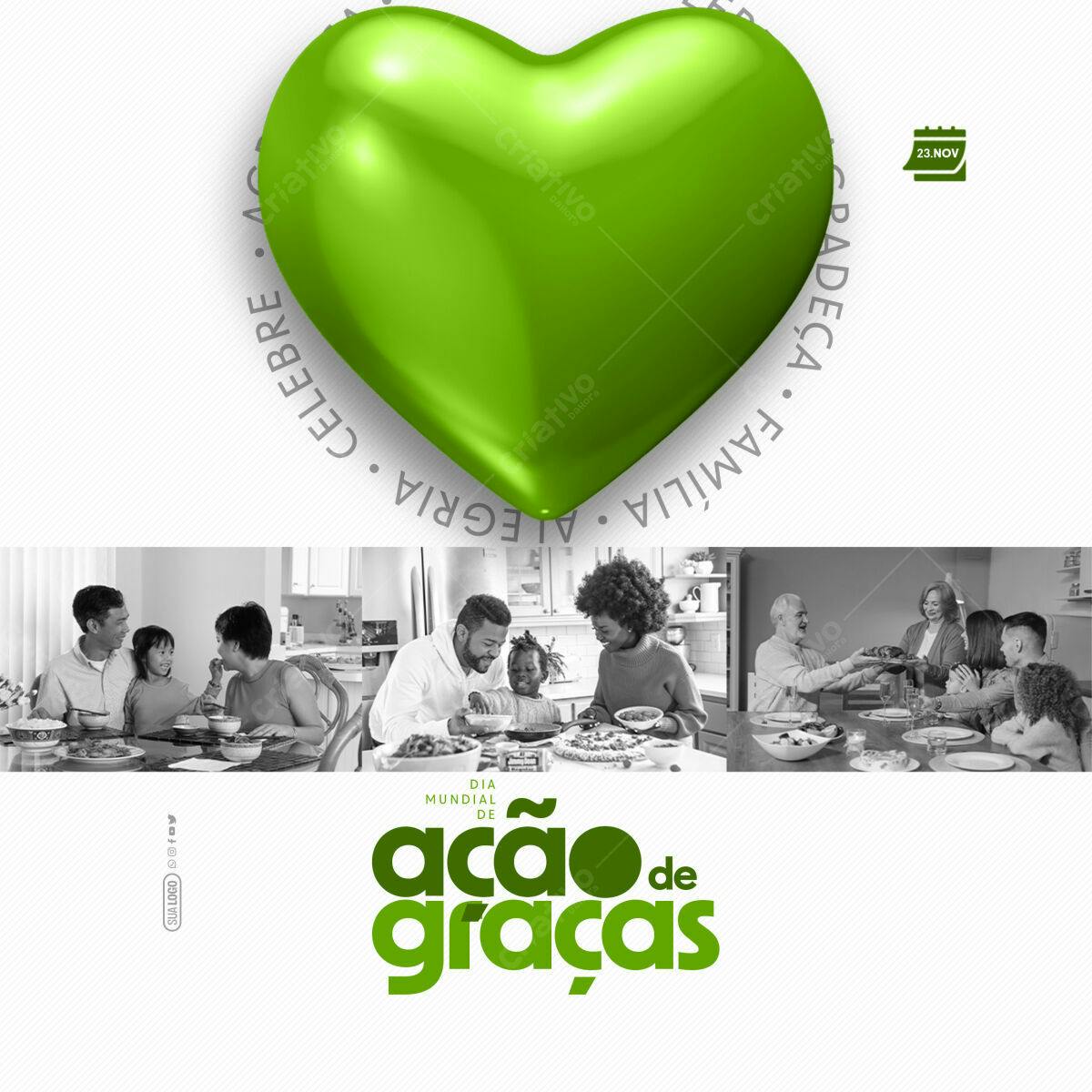 Flyer Ação de Graças PSD Editável