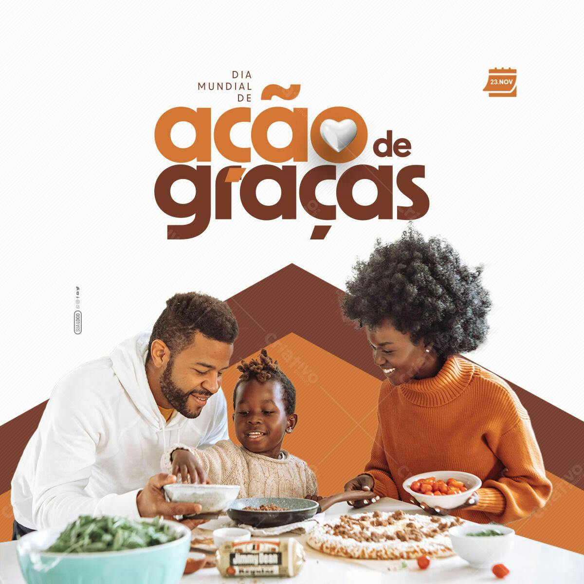 Flyer para o Dia de Ação de Graças PSD Editável