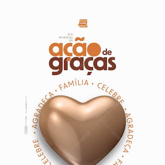 Feed dia mundial de ação de graças agradeça e celebre