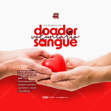 Feed dia do doador voluntário de sangue doadores volutanrários tornam o mundo brilhante