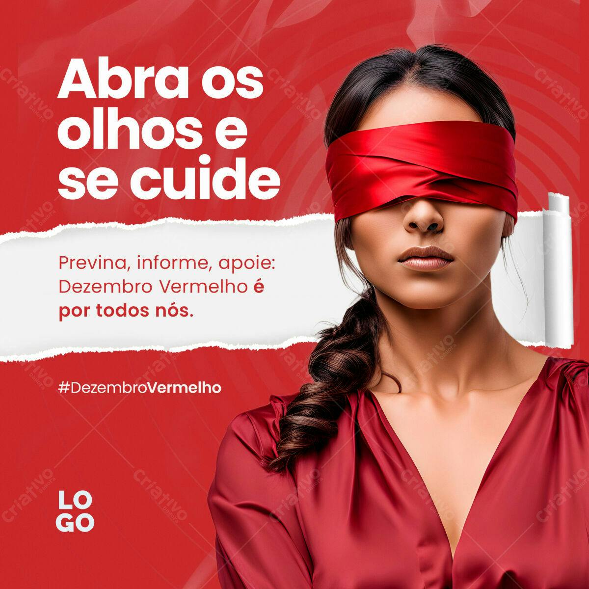 Post para Dezembro Vermelho PSD Editável