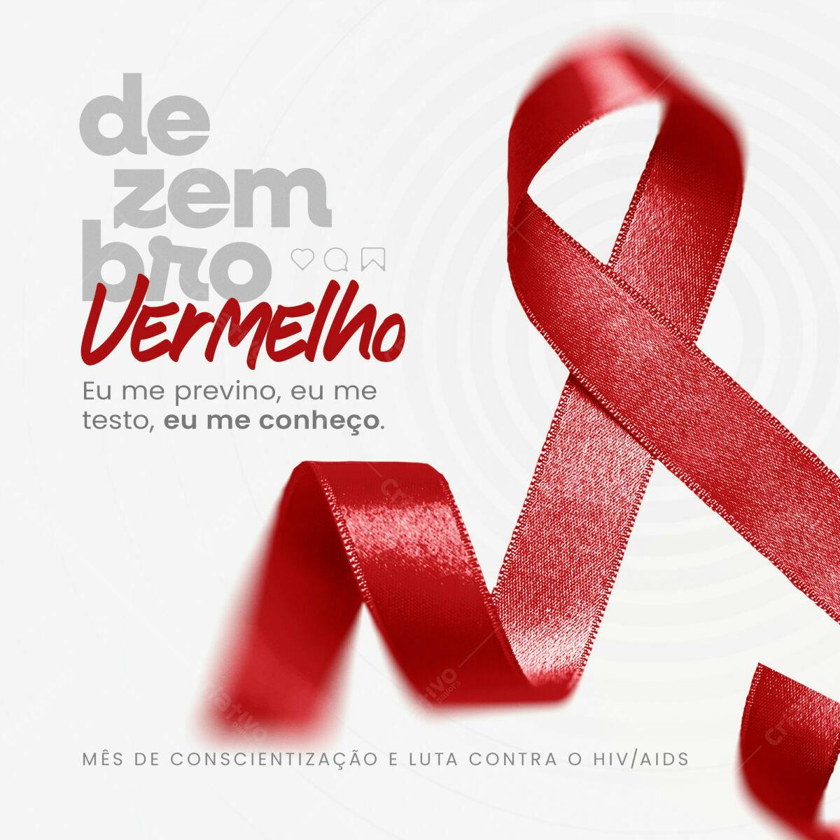 Post Dezembro Vermelho HIV/AIDS PSD Editável