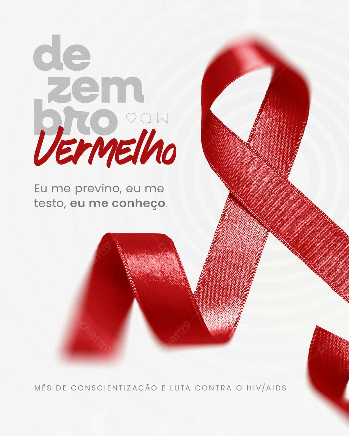 Post para Dezembro Vermelho PSD Editável