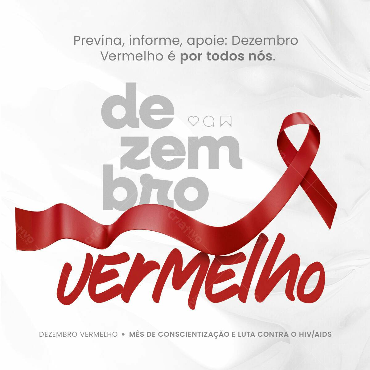 Post para Dezembro Vermelho PSD Editável