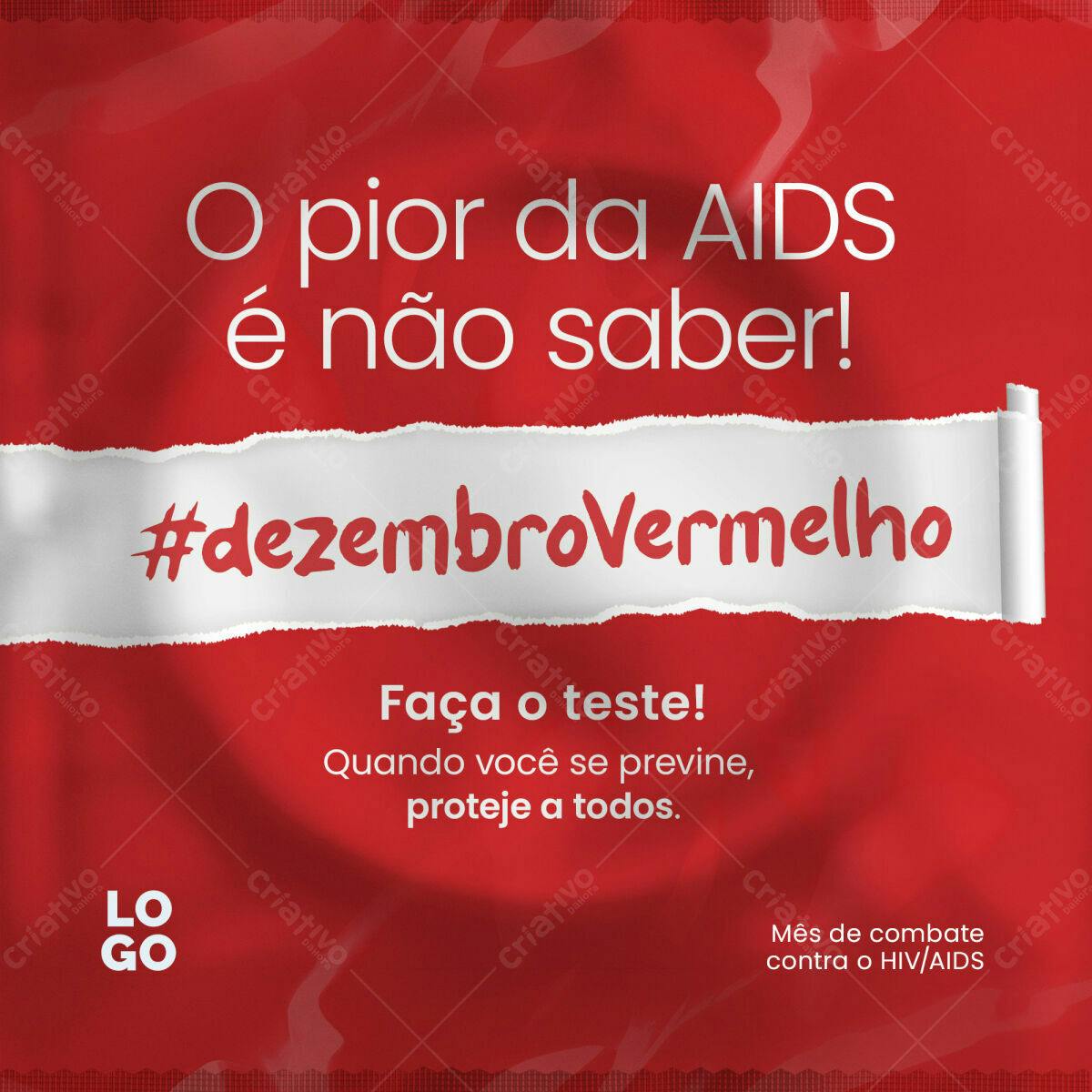 Post para Dezembro Vermelho PSD Editável