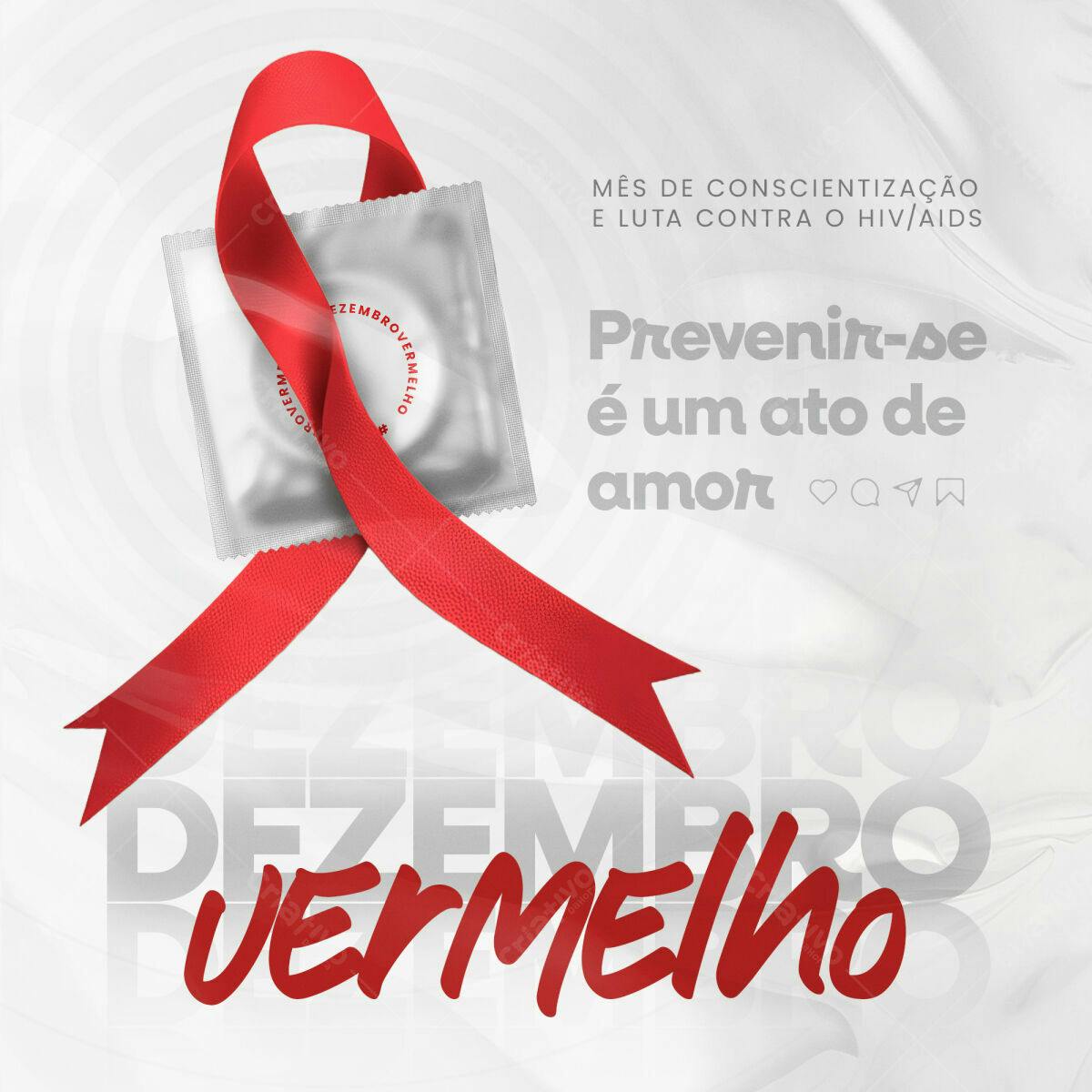 Post para Dezembro Vermelho PSD Editável