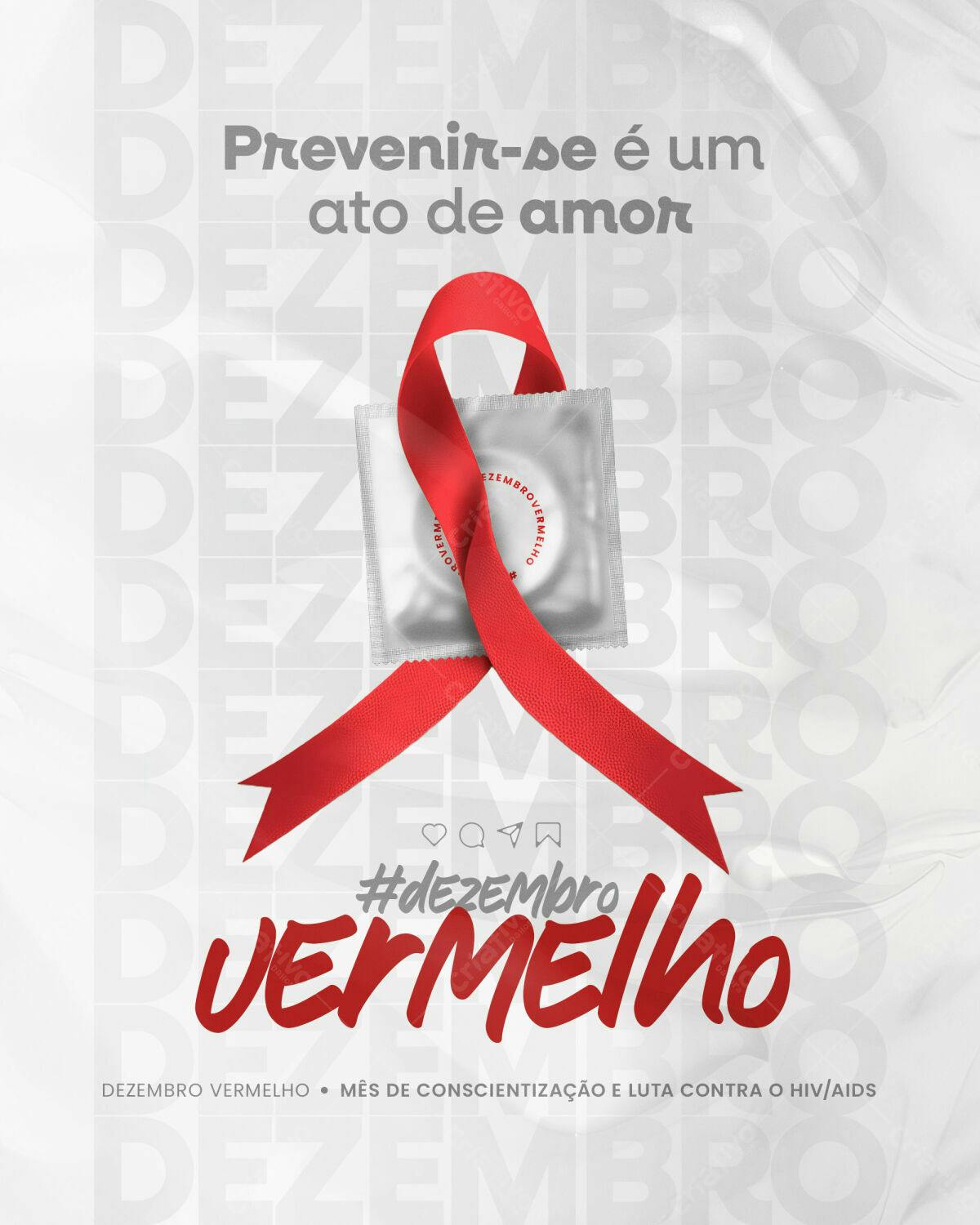 Post para Dezembro Vermelho PSD Editável
