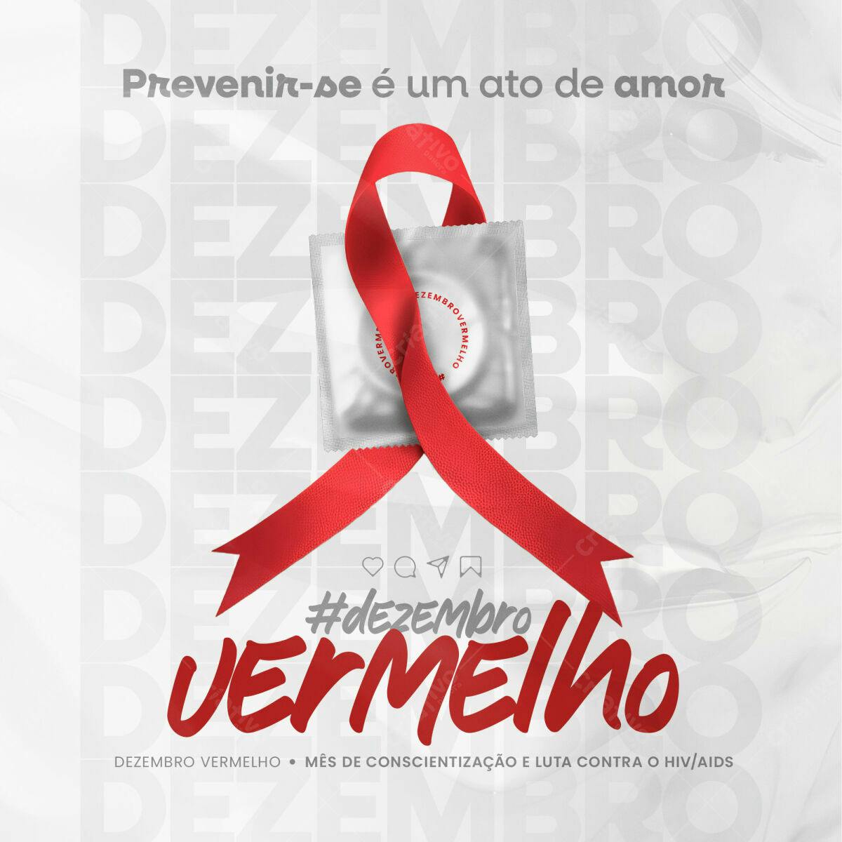 Postagem Dezembro Vermelho PSD Editável
