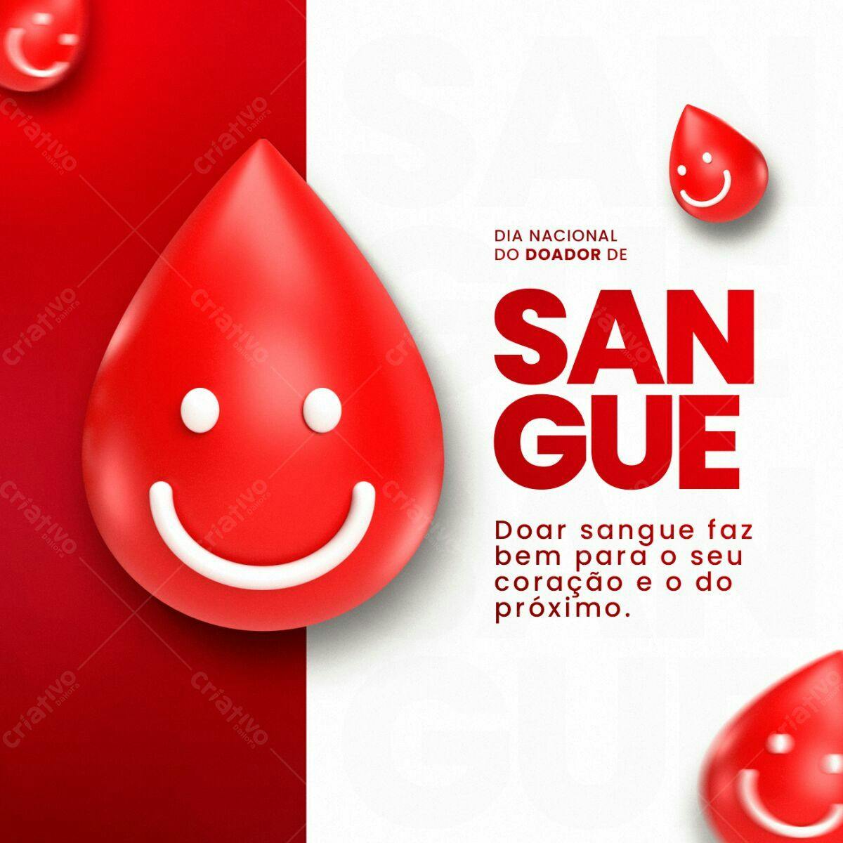 Flyer Dia Nacional do Doador de Sangue PSD Editável