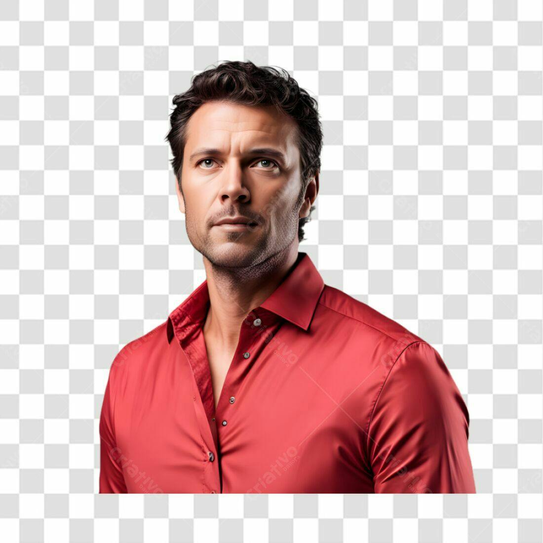 Fotografia Homem camisa vermelha PNG com fundo transparente