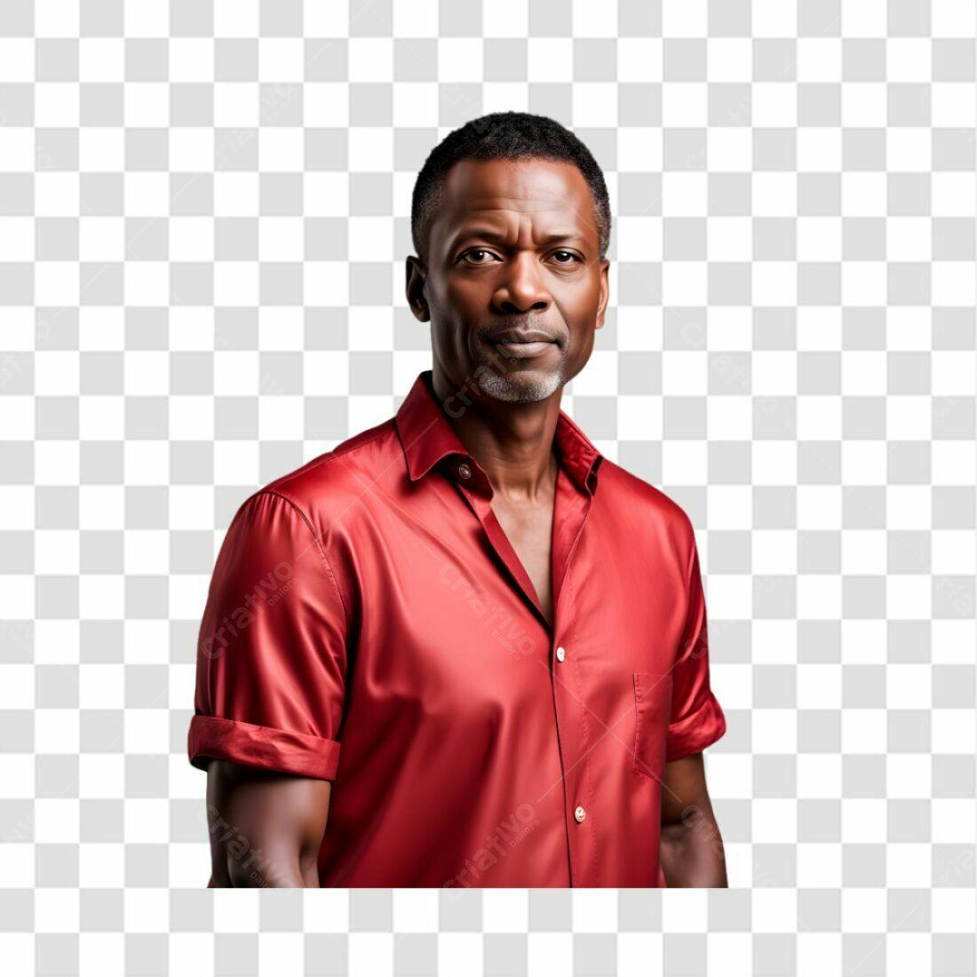 Imagem PNG Homem Negro camisa vermelha fundo transparente