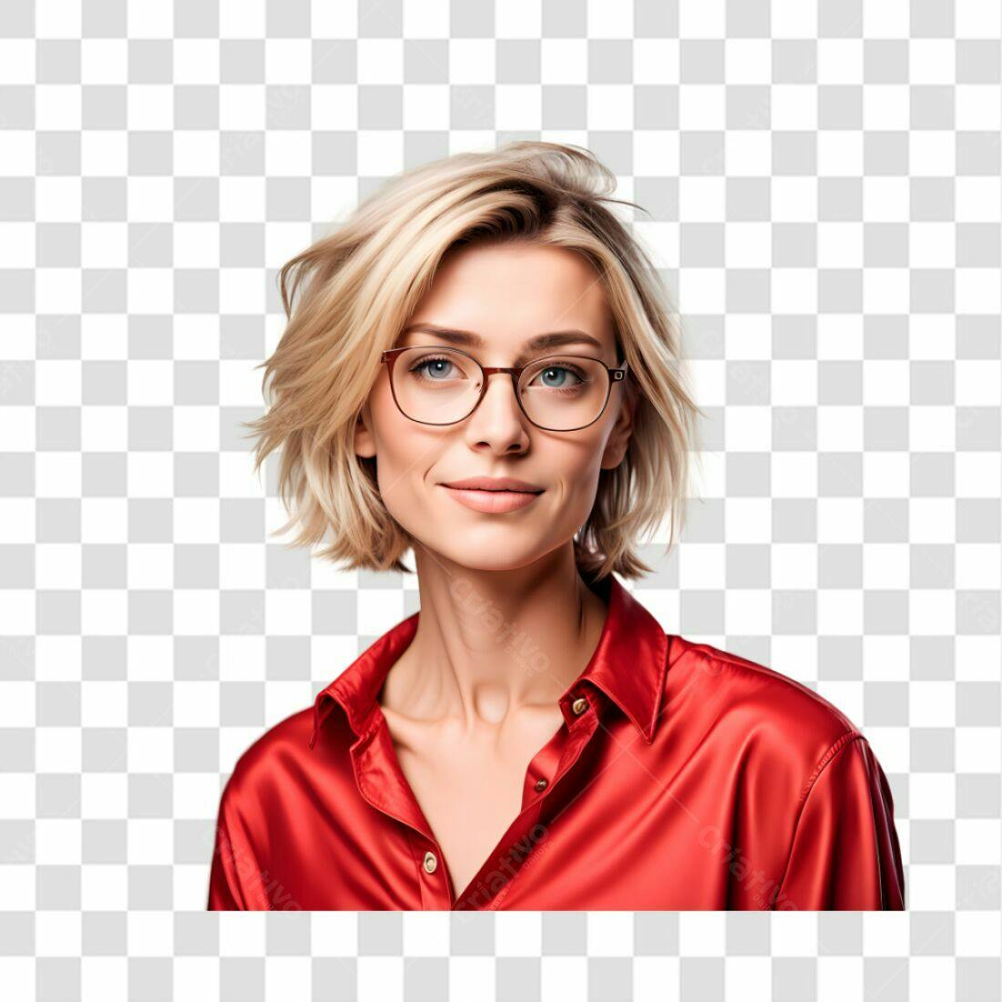 Imagem mulher óculos PNG com fundo transparente