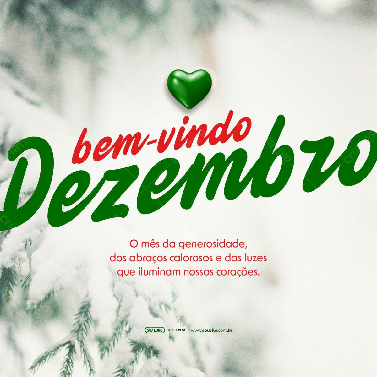Postagem de Boas Festas Dezembro PSD Editável