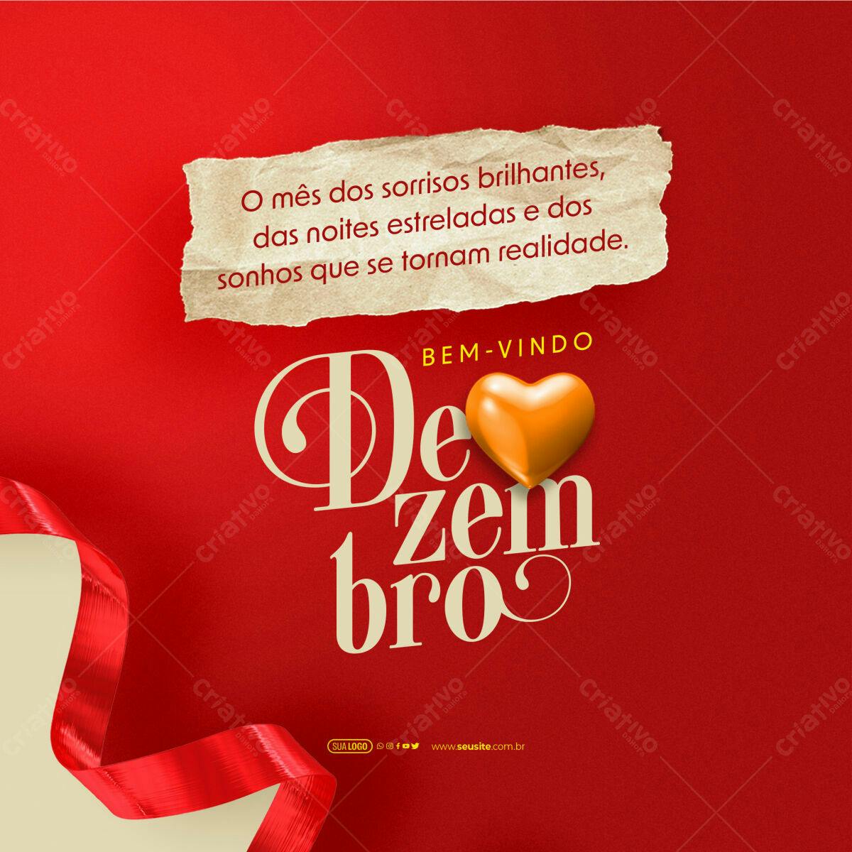 Postagem Dezembro Feliz Natal PSD Editável