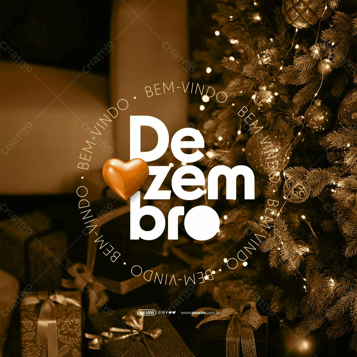 Postagem Boas Festas Dezembro PSD Editável