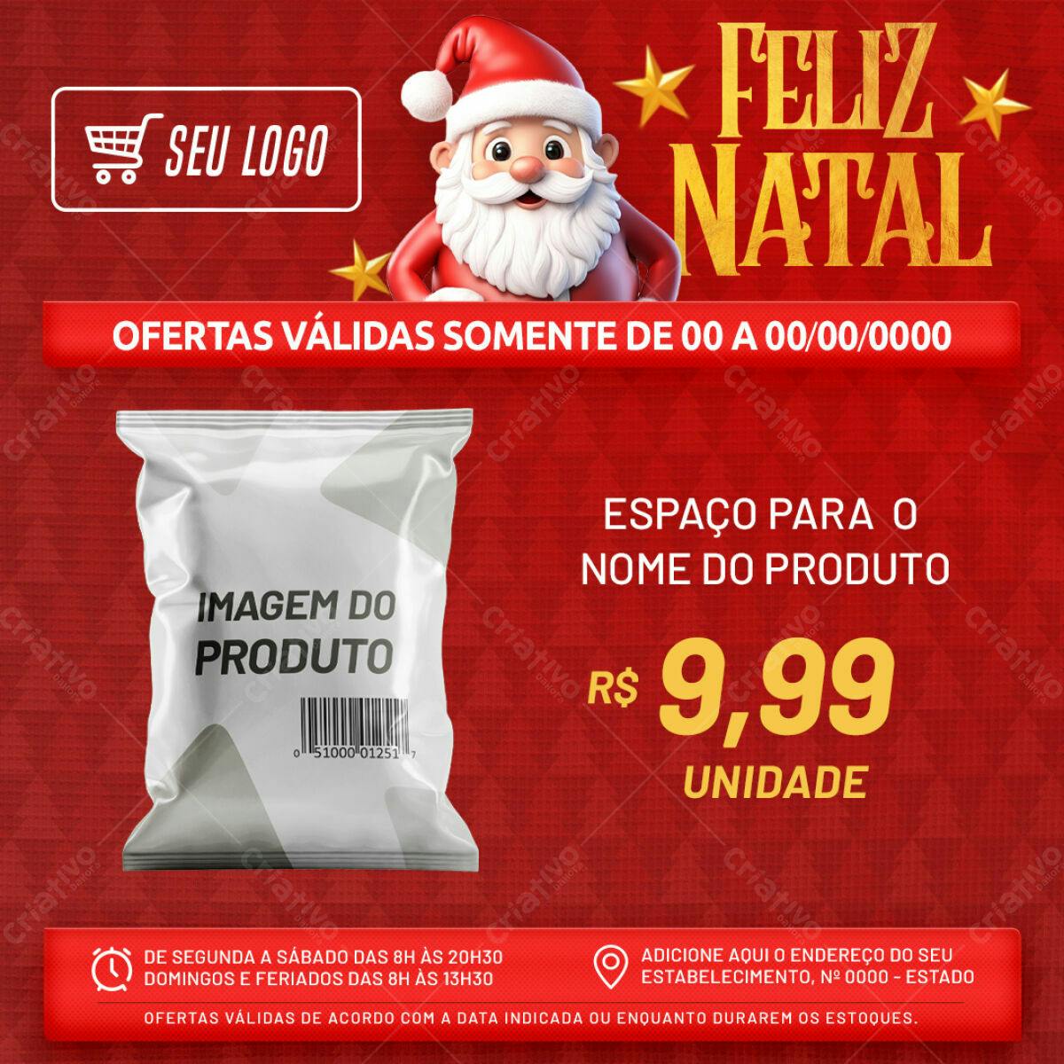 Embalagem de Produto Natalina PSD Editável