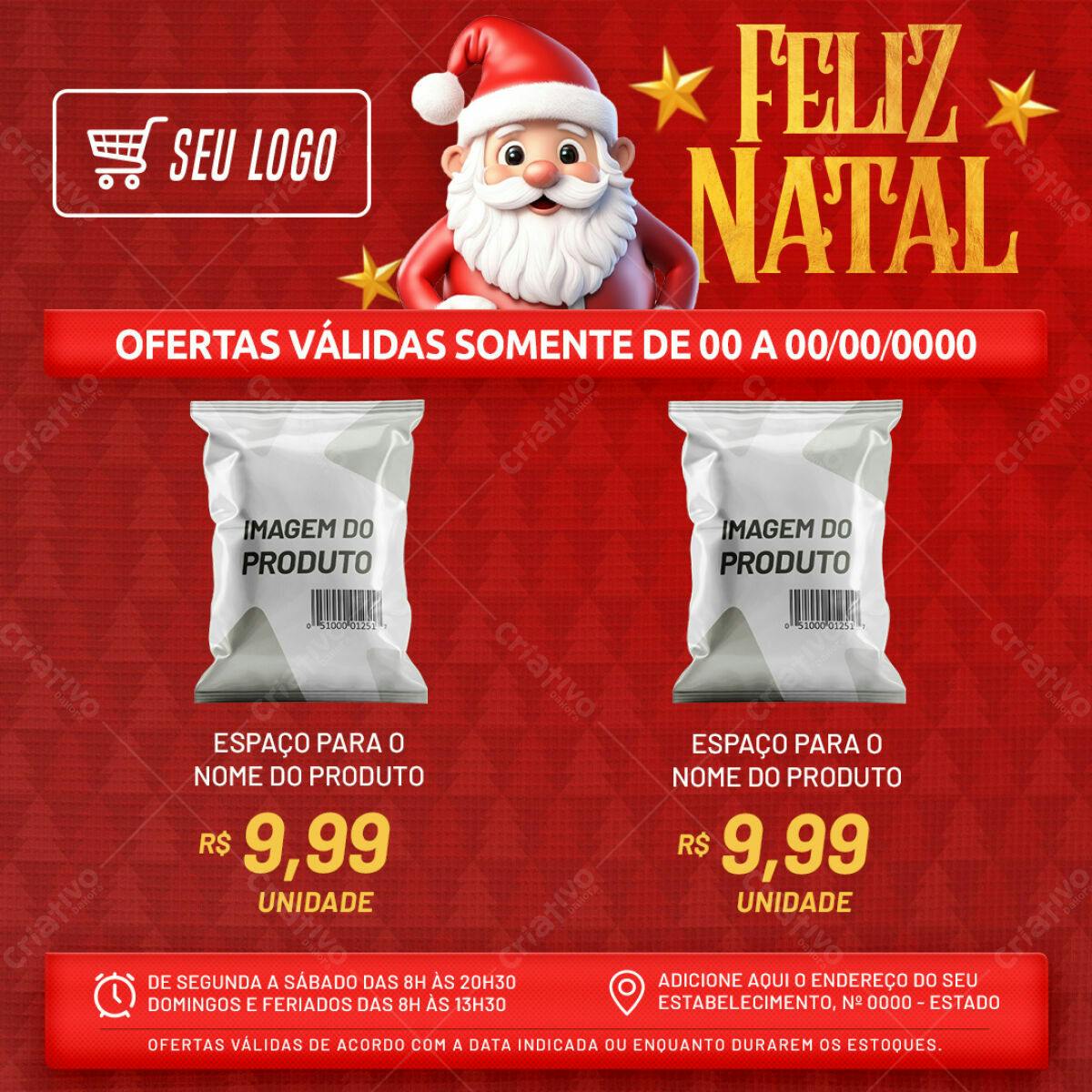 Flyer Natalino para Promoção de Fim de Ano PSD Editável