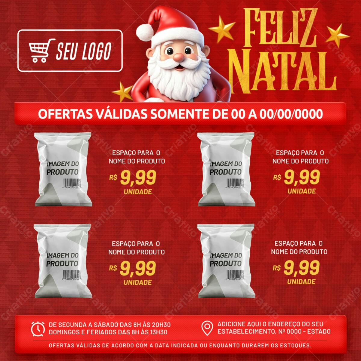 Flyer de Natal com Papai Noel PSD Editável