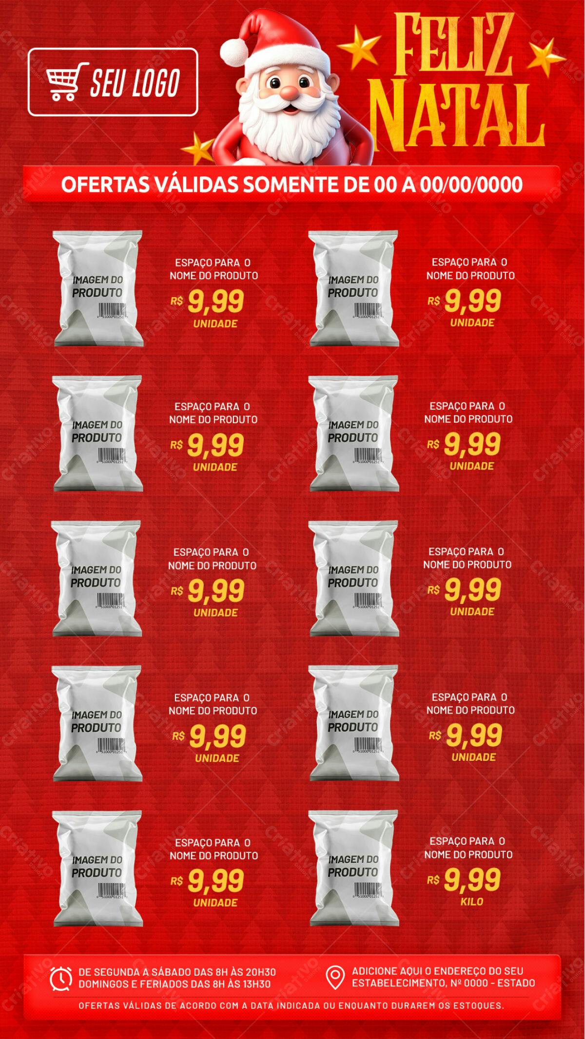 Flyer Natalino para Promoções de Fim de Ano PSD Editável