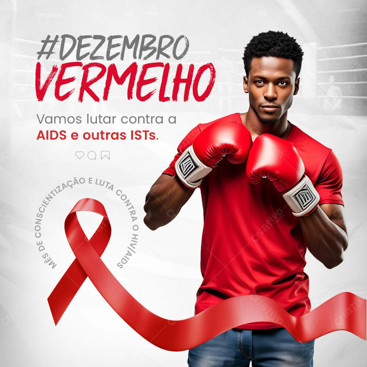Post para Dezembro Vermelho PSD Editável