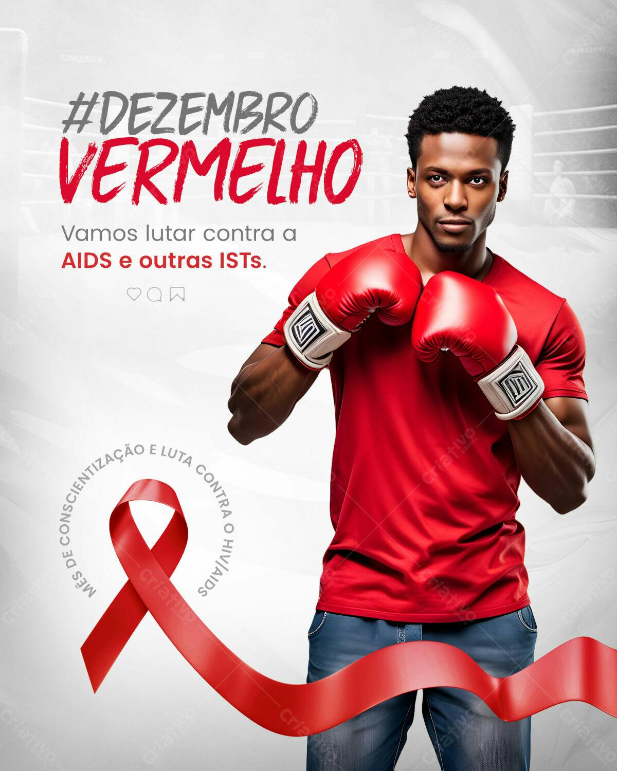 Post para Dezembro Vermelho PSD Editável