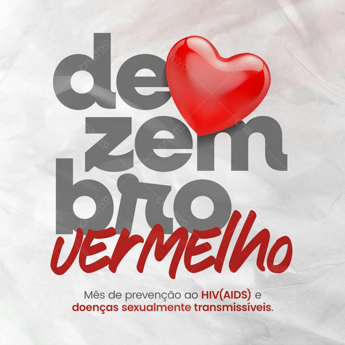 Post para Dezembro Vermelho PSD Editável