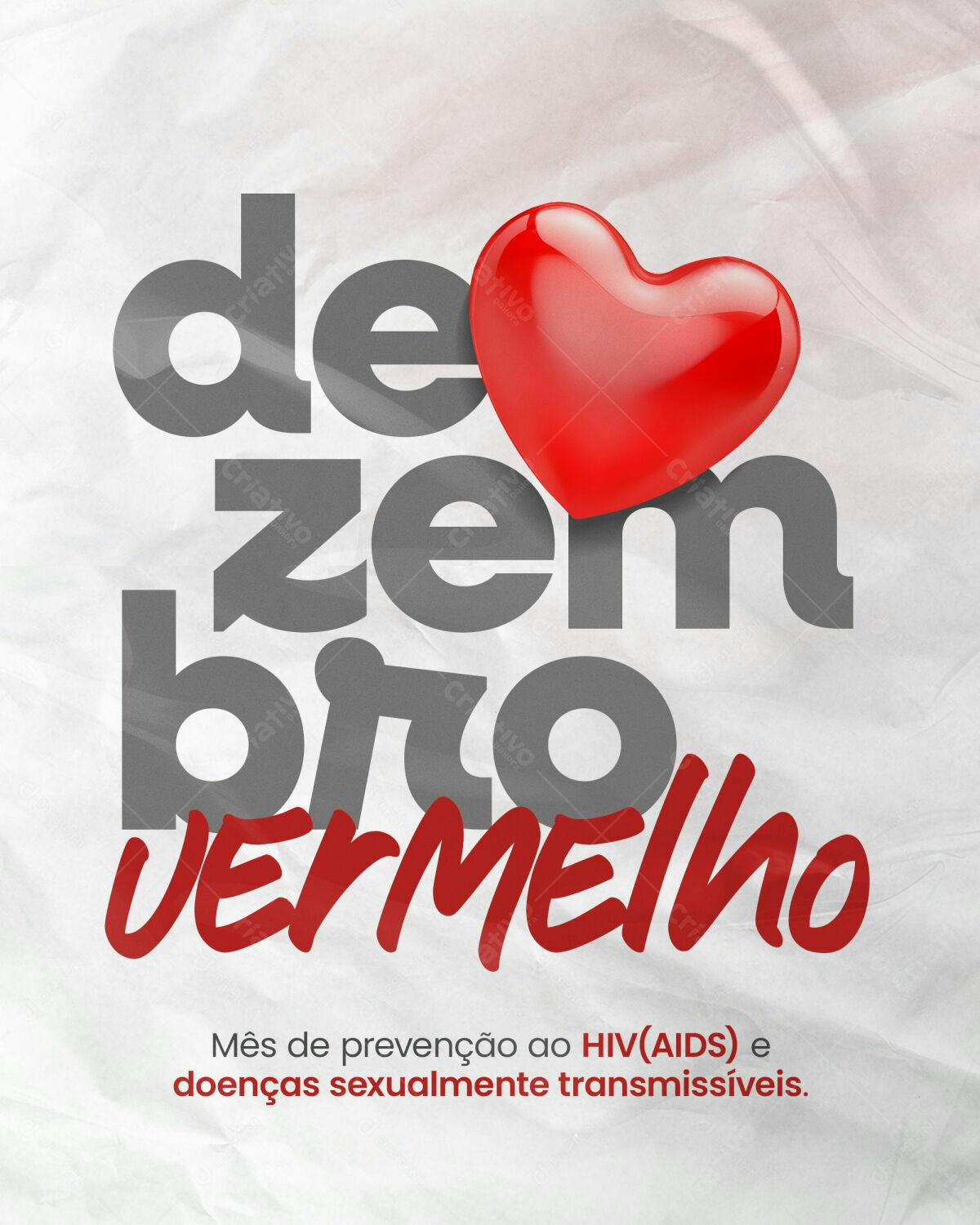 Poster Dezembro Vermelho HIV/AIDS PSD Editável