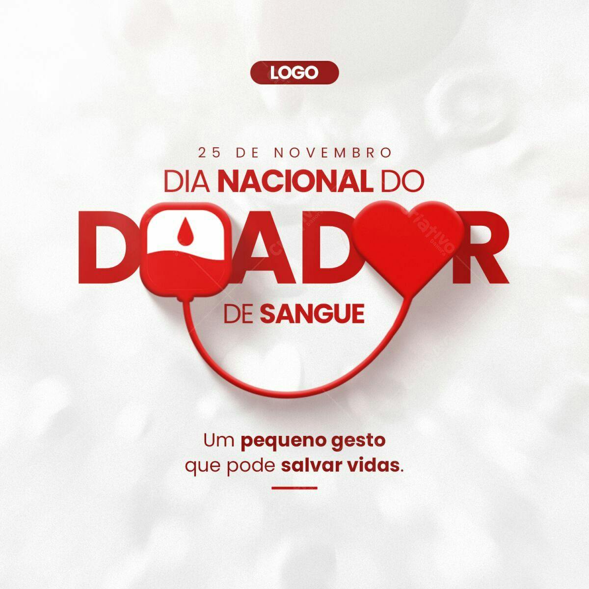 Post para Dia Nacional do Doador de Sangue PSD Editável