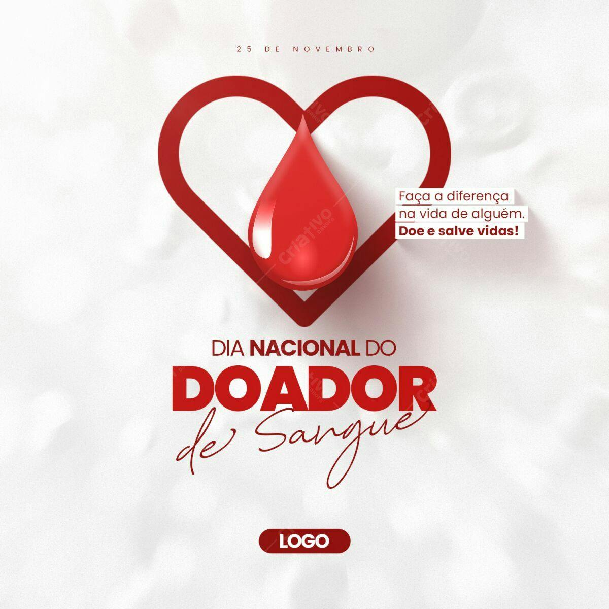 Post para o Dia Nacional do Doador de Sangue PSD Editável