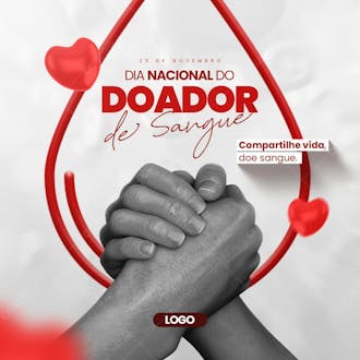 Dia nacional do doador de sangue compartilhe vida