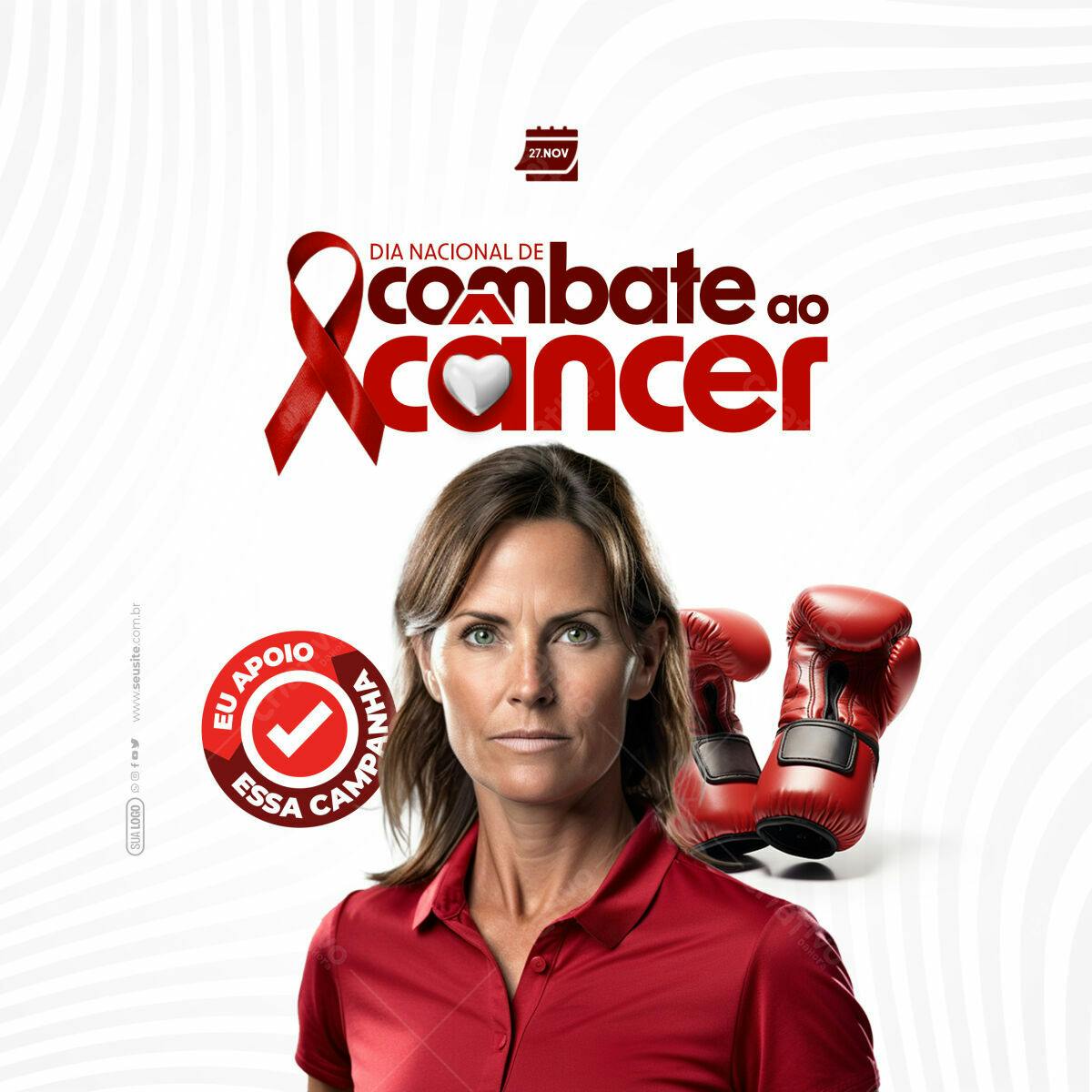 Post para Dia Nacional de Combate ao Câncer PSD Editável