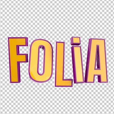 Texto 3D Folia De Carnaval