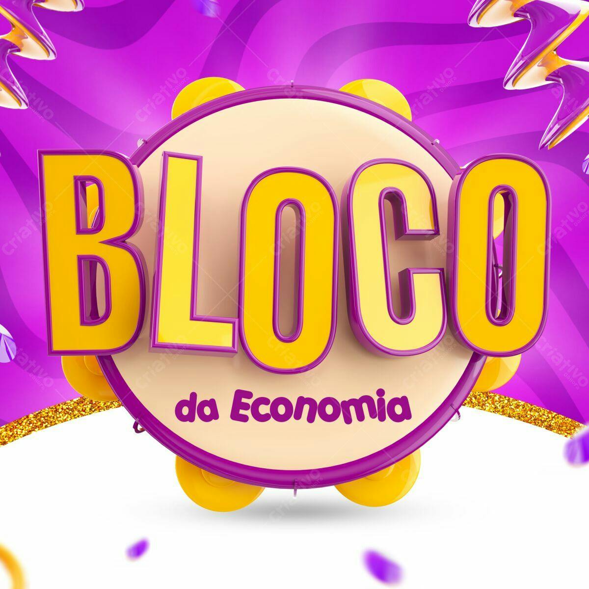 Flyer para Bloco de Carnaval PSD Editável