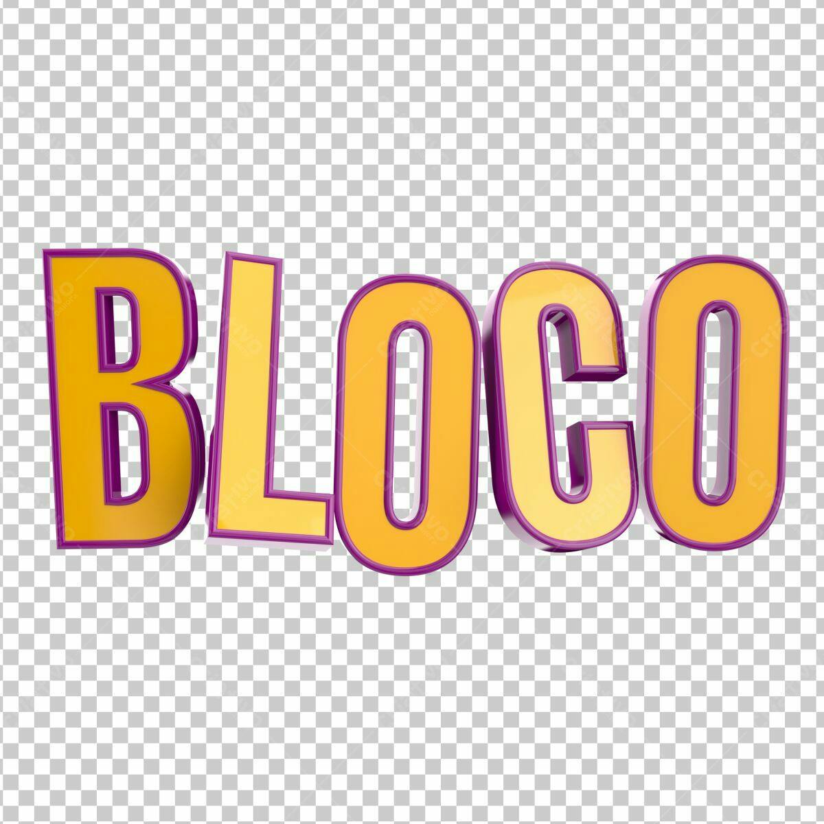 Título para Bloco de Carnaval PSD Editável