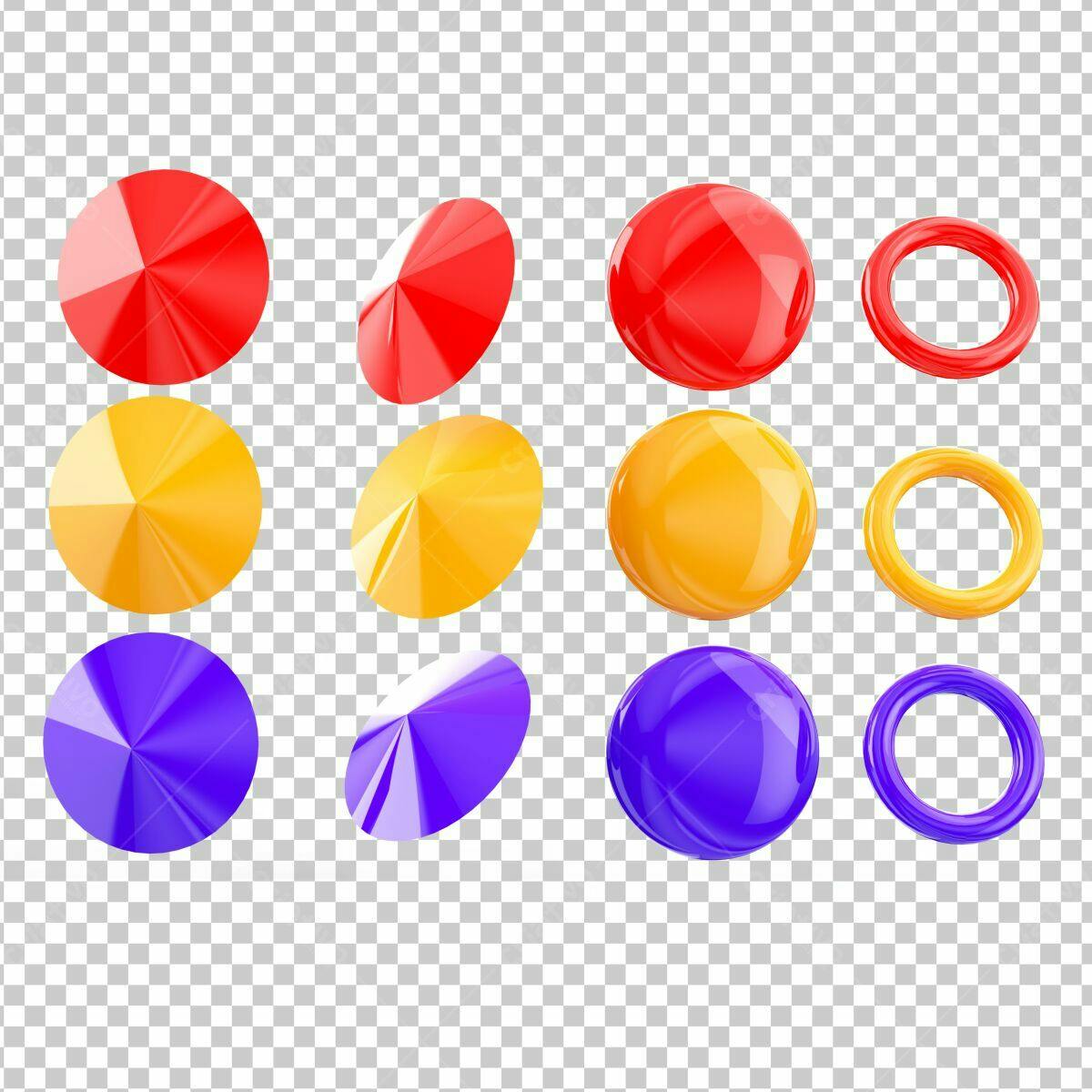 Kit de Formas Geométricas Coloridas PSD Editável