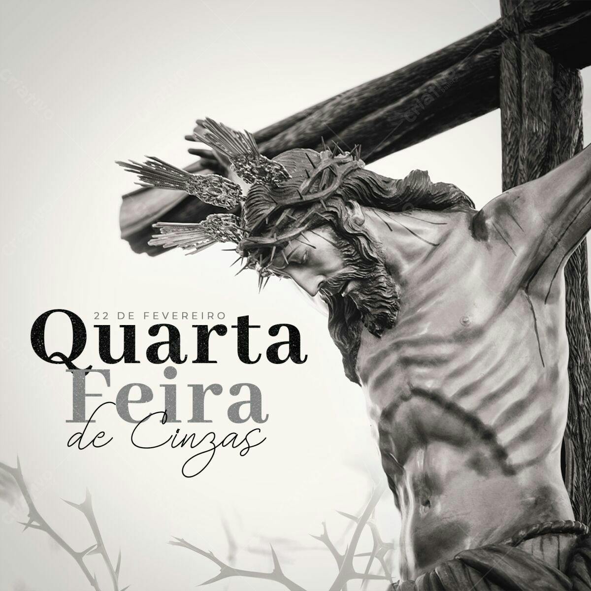 Post para Quarta-Feira de Cinzas PSD Editável