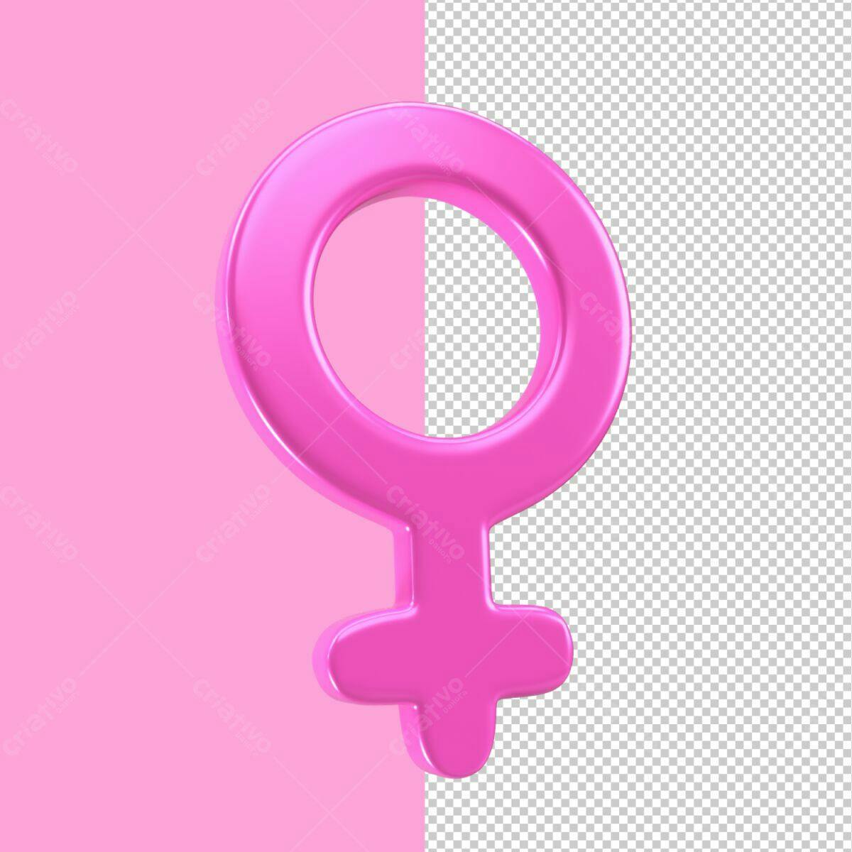 Ícone Feminino Rosa PSD Editável
