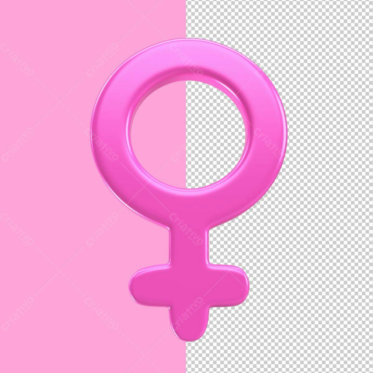 Ícone Feminino Rosa PSD Editável
