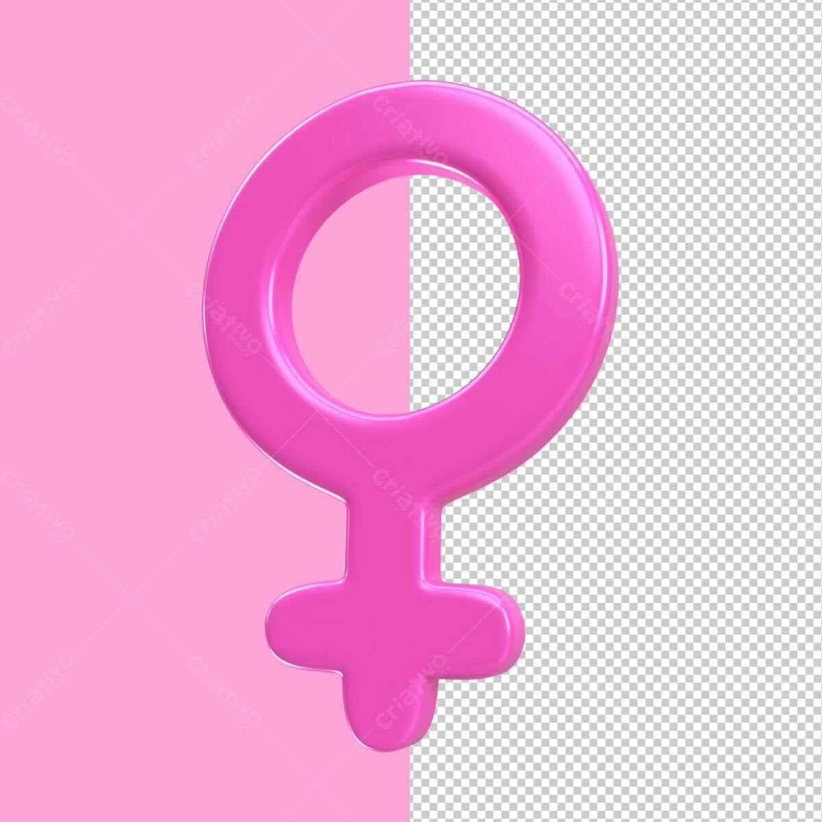 Ícone Feminino Rosa PSD Editável