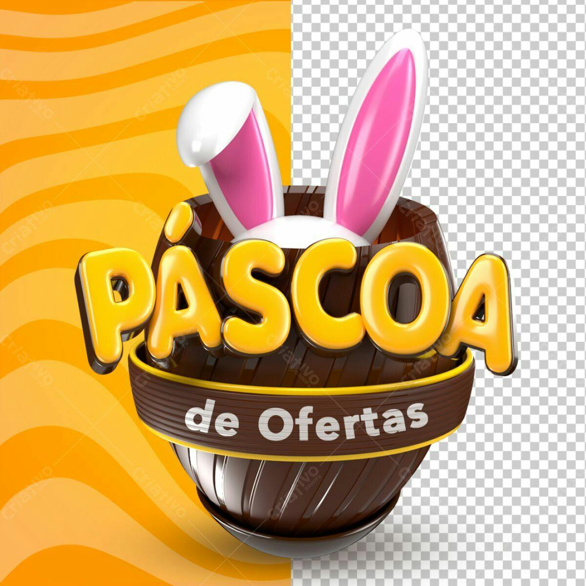 Banner Páscoa de Ofertas PSD Editável