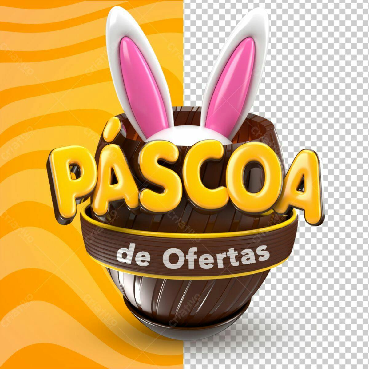 Arte Páscoa de Ofertas PSD Editável