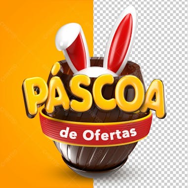 Páscoa de ofertas selo 3d